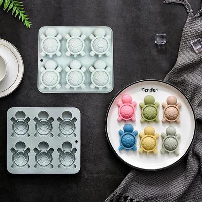 Chocolate 6-Grid Molds Turtle Silicone Molds For Cake Gummy Jello Ice Cube Crayon Cake Decoration Soap Molds For Kids Adults Children's Birthday Gift