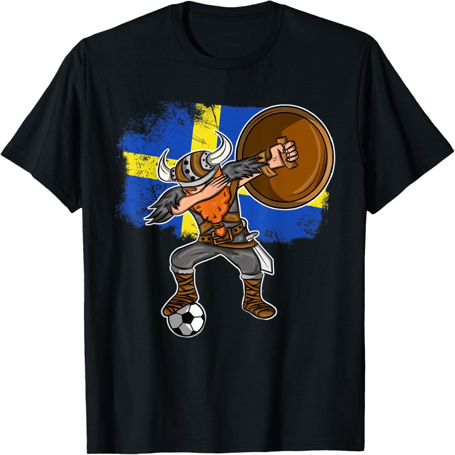 Swedish Viking Soccer Dabbing T-Shirt T-Shirt S разноцветный