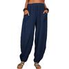 GMXIA Women's Casual Pants Loose Pure Cotton Casual Pants Home Harun Long Pants