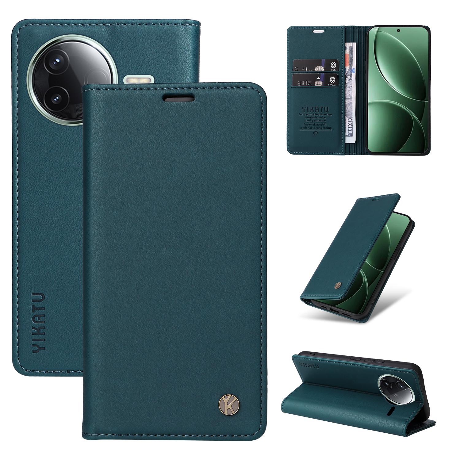 

For Xiaomi Poco F7 Ultra 5G/Redmi K80 Pro 5G/F7 Pro 5G/Redmi K80 5G Phone Cases YIKATU Magnetic Closure PU Leather Mobile Cover Green