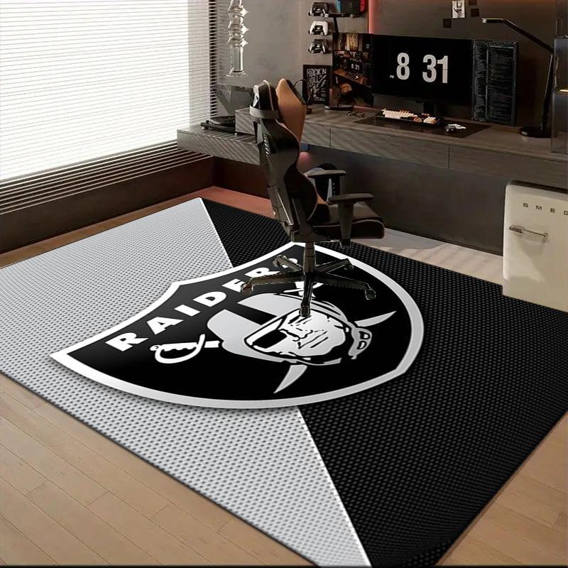 Raiders Football Legacy Printed Office Carpet Chair Cushion  Entryway Rug, Rugs for Living Room, Bedroom Christmas gifts