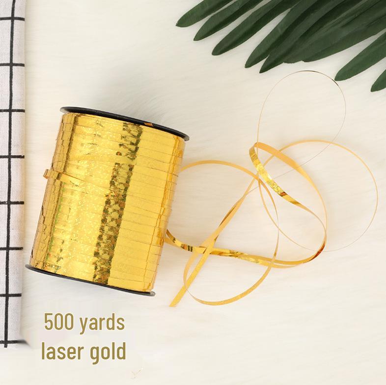 Laser-Plated Embossed Aluminum Ribbon for Birthday Party Balloon Decoration (500 Yards)