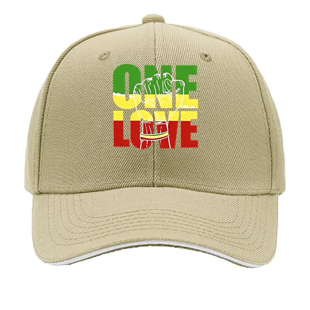 ONE LOVE Print Adjustable Snapback Lightweight Hat for Outdoor Activities Sports and Fishing Sandwich Baseball Cap