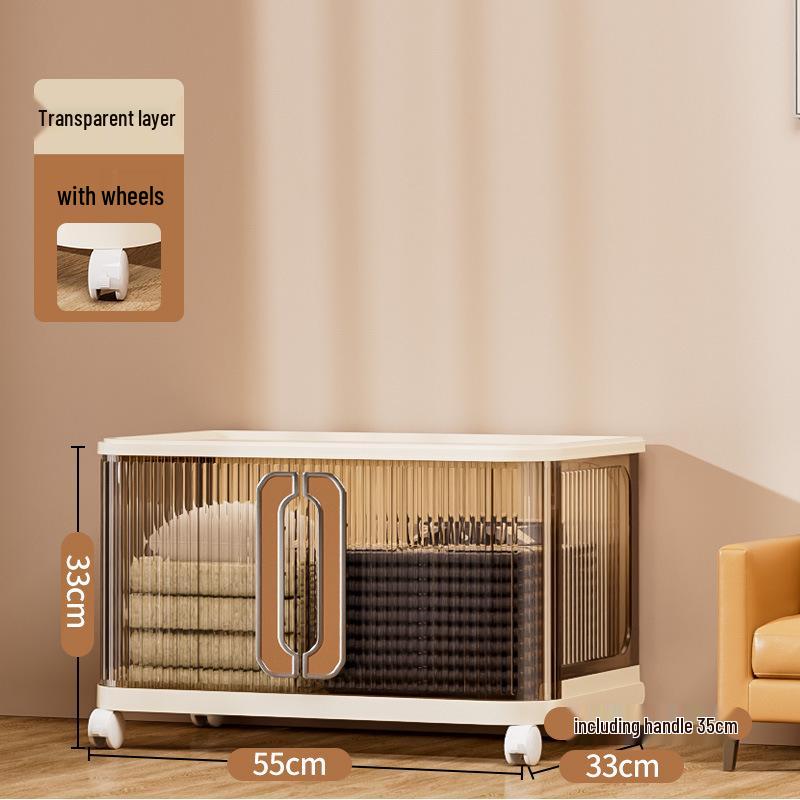 Multi-Layer Foldable Push-Pull Wardrobe & Snack Storage Cabinet with Wheels