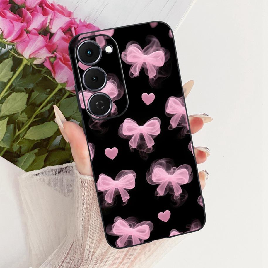 Case For Tecno Spark 40 Pro 40Pro+ 4G Cover Fashion Flower Phone Case Slim Black Silicone Soft Cover For Tecno Spark40 40C Shell