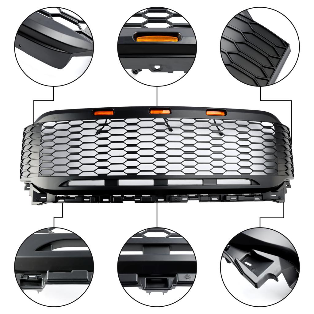 ABS Přední voštinová mřížka nárazníku pro Ford F150 2021-2023 Raptor S LED