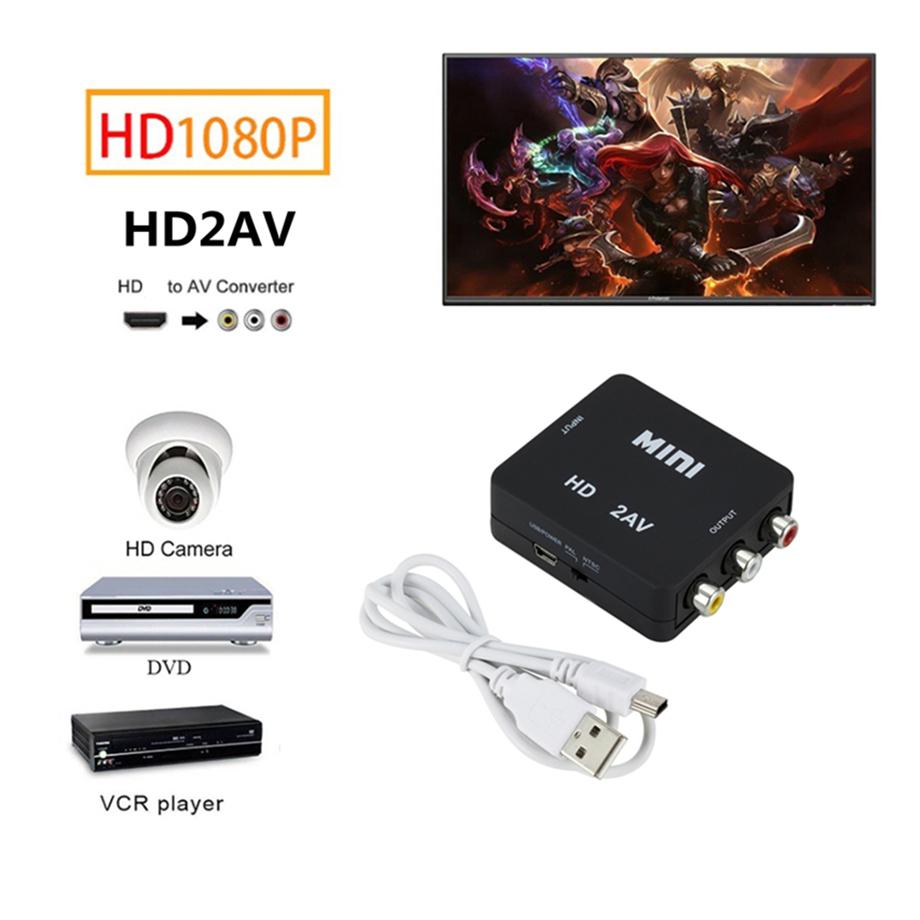 HD 1080P HDMI-compatible To RCA AV Composite Adapter Converter AV2HDMI AV2HDMI Audio Video Cable CVBS AV Adapter With USB Cable
