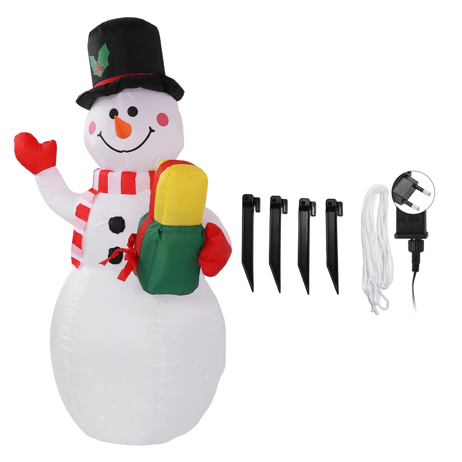 

1,5 м надувной рождественский снеговик красочный легкий ветрозащитный канат автоматический надувной снеговик для