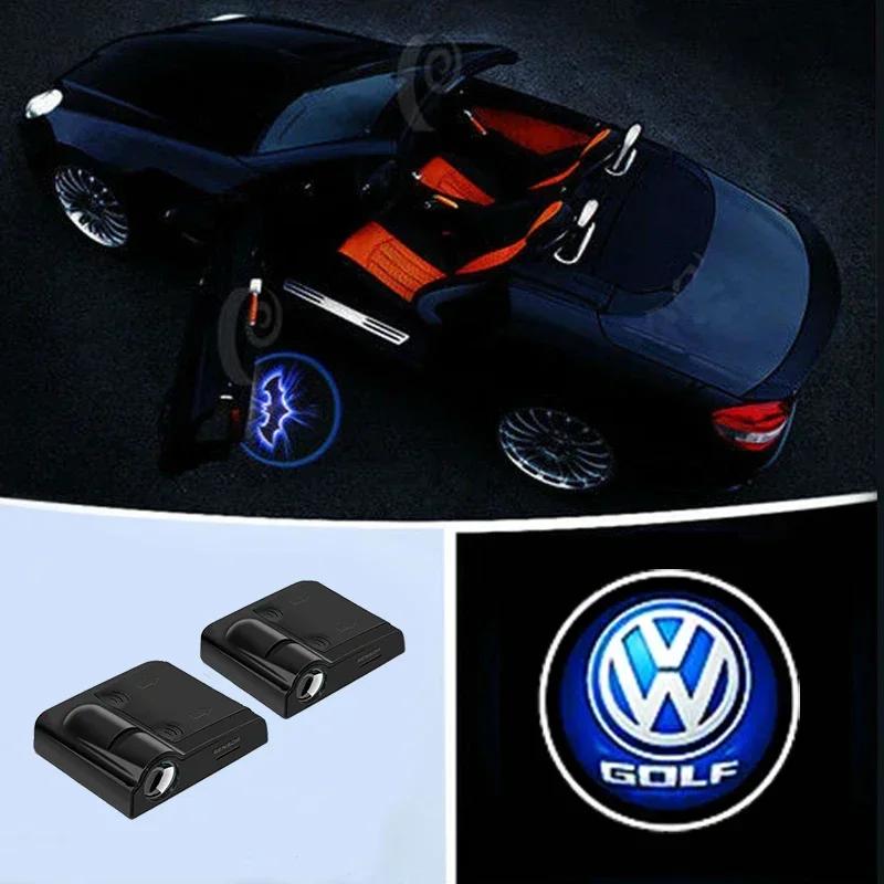 For VW New 2PCS Car Welcome Light Door Logo Lamp For Volkswagen Golf MK4 MK6 MK7 Jetta Touareg Beetle Passat Polo Tiguan CC Ac