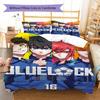 BLUE LOCK Pattern Bedding,Quilt Set Quilt Cover Pillowcase Home Birthday Gift (1 * Duvet Cover + 2 * Pillowcase, Without Core)