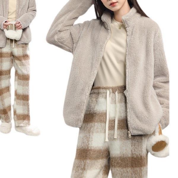 Women's Fleece-Lined Double-Sided Coat - Thickened, Purple, Autumn/Winter 2024