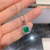 Jewelry Treasure Necklace Women'S Imitation Emerald Pendant Emerald Ring Three-Piece Jewelry Set
