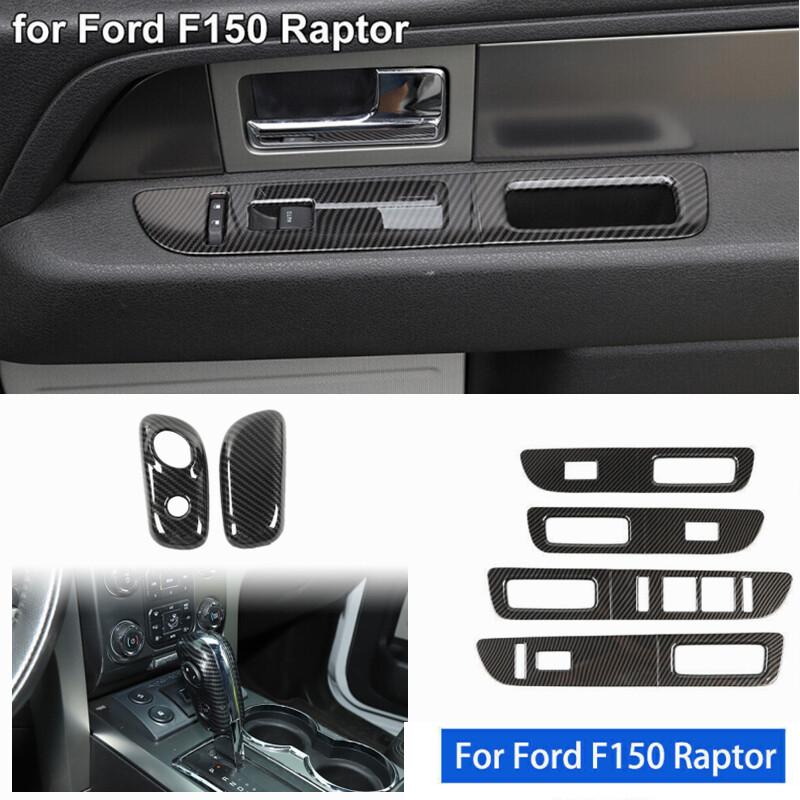 6x Window Lift Adjust Switch Trim & Gear Shifter Head Cover for Ford F150 09-14