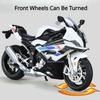 1:12 RRS1000 R1250GS Motorcycle Car Model Toys Wheel Steering Alloy Body Rubber Tires Motorbike Models for Children's Gifts