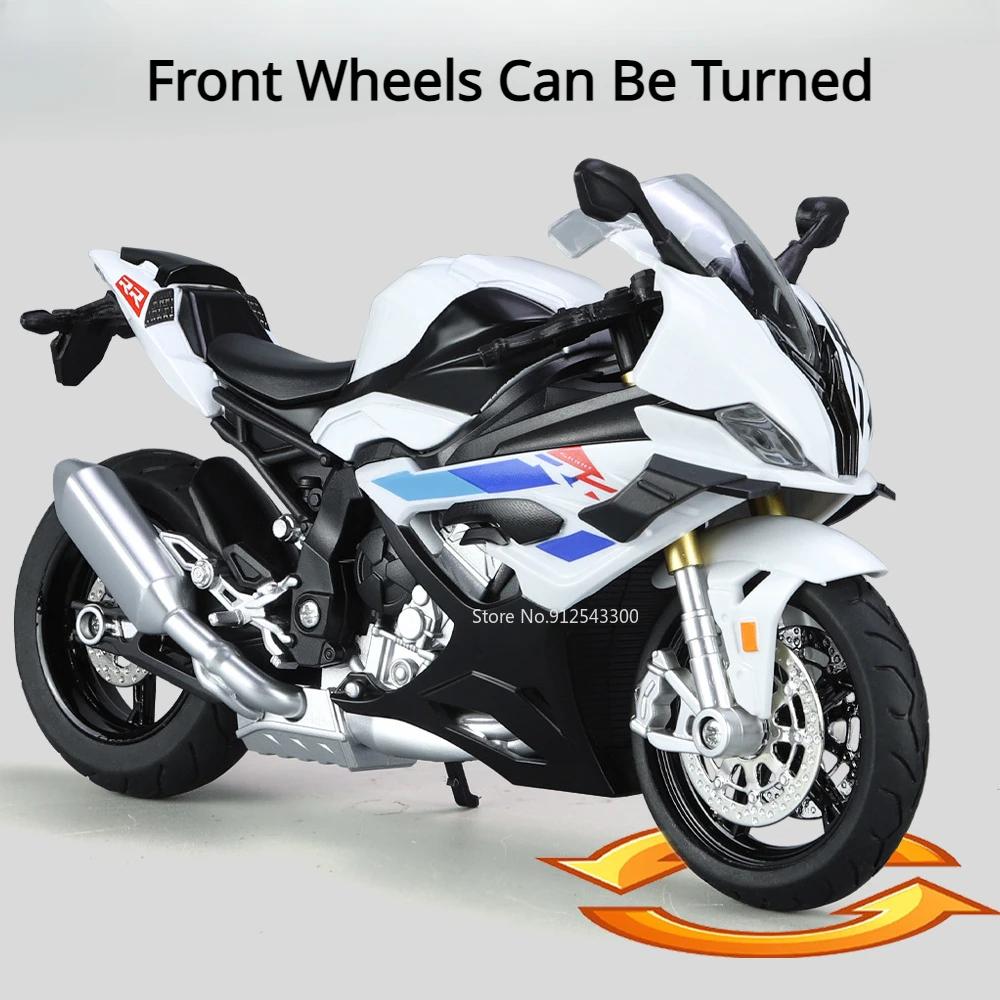 1:12 RRS1000 R1250GS Motorcycle Car Model Toys Wheel Steering Alloy Body Rubber Tires Motorbike Models for Children's Gifts
