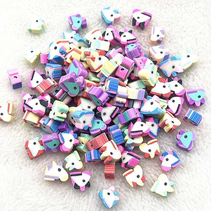 30pcs 10mm Heart Shape Fruit Beads Polymer Clay Beads Spacer Loose Beads for Jewelry Making DIY Bracelet Earring