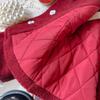 Girls' Winter Chinese Style Frayed Edge Coat & Skirt Two-Piece Set