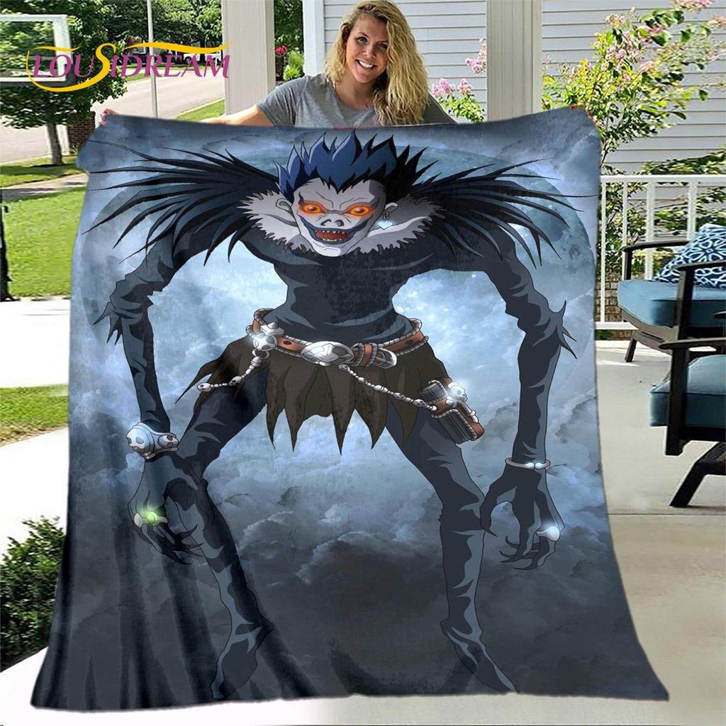 Anime Death Note Skräck Tecknad filt, Flanellfilt Slängfilt, Mjuk varm filt för Vardagsrum Sovrum Sängar Soffgåva