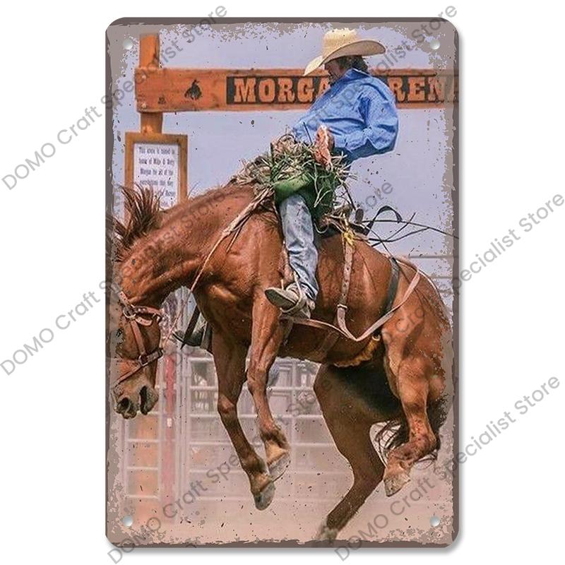 Western Cowboys Vintage Poster Metal Tin Signs Lone Ranger Horse Retro Metal Plate Wall Decor for Jockey Club Pub Man Cave