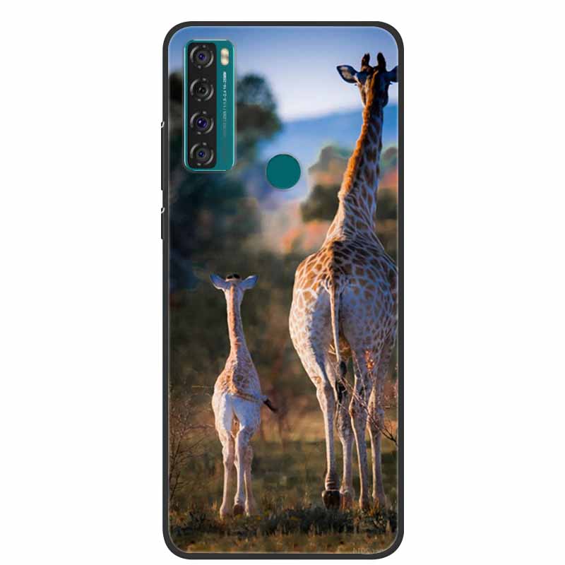 For TCL 20 SE Case Luxury Silicone TPU Soft Cover Phone Case For TCL 20 SE T671H Cartoon Funda Colourful Capa Shockproof Coque