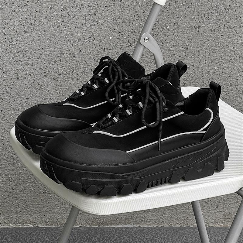 Fashion Street Style Original Men's Sneakers New Arrival Casual Leather Shoes Fashion Trend Male Thick Bottom Shoes Skateboard Footwear