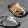 Förtjockad Pommes Frites Skål Rostfritt Stål Serveringsbricka Praktisk Dumplingtallrik Restaurang