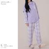 Yes Family Cotton Gauze Long Faux Layered Double Gauze Pajamas with Size Lavender Women's 100% Pajamas, Sleeves, Pants, Fall/Winter, M,