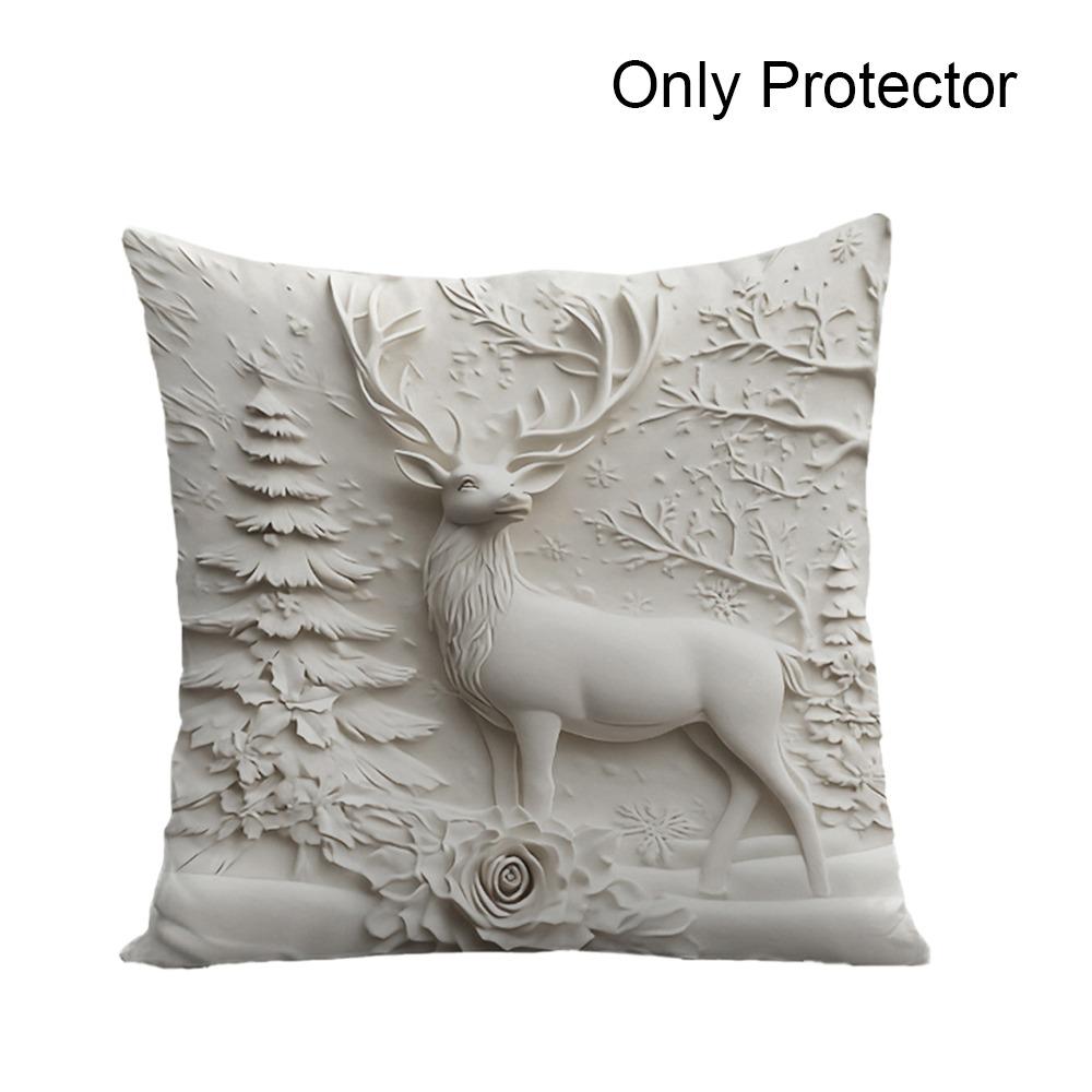 

Christmas Day Pillowcase Polyester Removable Cushion Slipcover Pillow core protection Pillow Case Protector Holiday Supplies