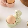 Eierbecher in Hasenform Frühstück Eierhalter Eierhalterständer für hartgekochte weichgekochte Eier für Wohnzimmer Schlafzimmer Bücherregal Balkon