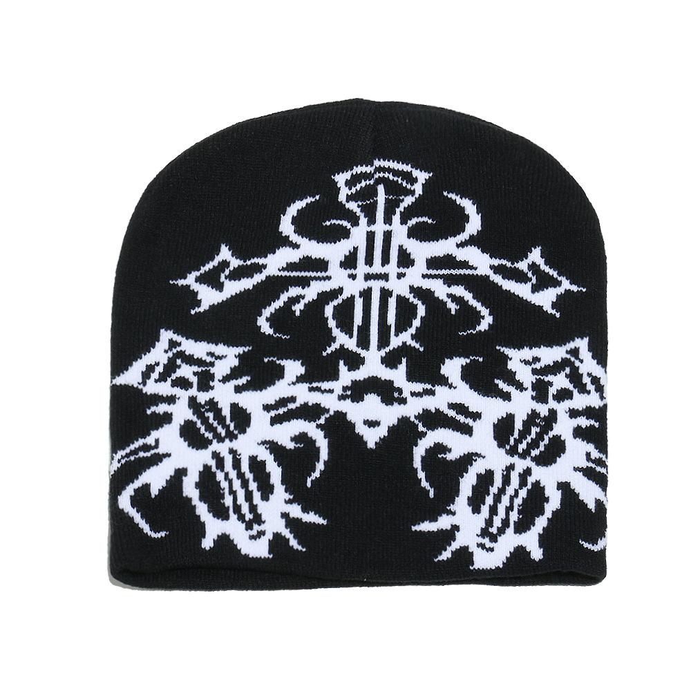 Temu New Trendy Ethnic Pattern Knitted Hat Warm Wool Hat Men's and Women's Fashion Cold Hat Wholesale