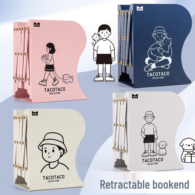 Mai & TACOTACO Adjustable Desktop Organizer Bookends with Dividers