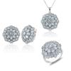 Natural Sky Blue Topaz 925 Sterling Silver Ring Earrings Pendant Necklace Real Gemstone Fine Jewelry Set for Women's Party Gifts
