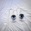 London Blue Topaz Gemstone 925 Sterling Silver jewelry Handmade Earrings 1.50" EE-38-7