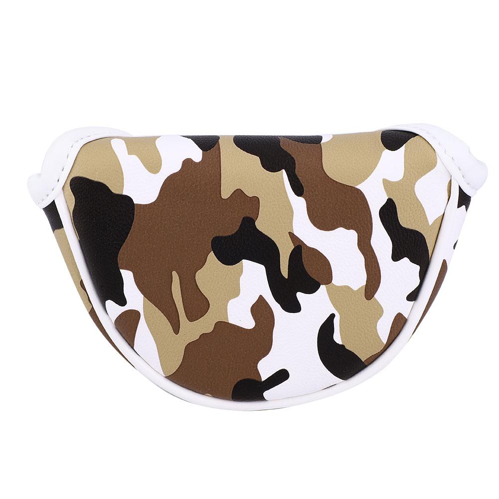 PU Leather Camouflage Semicircular Waterproof Magnetic Buckle Golf Putter Head Cover Club Headcovers