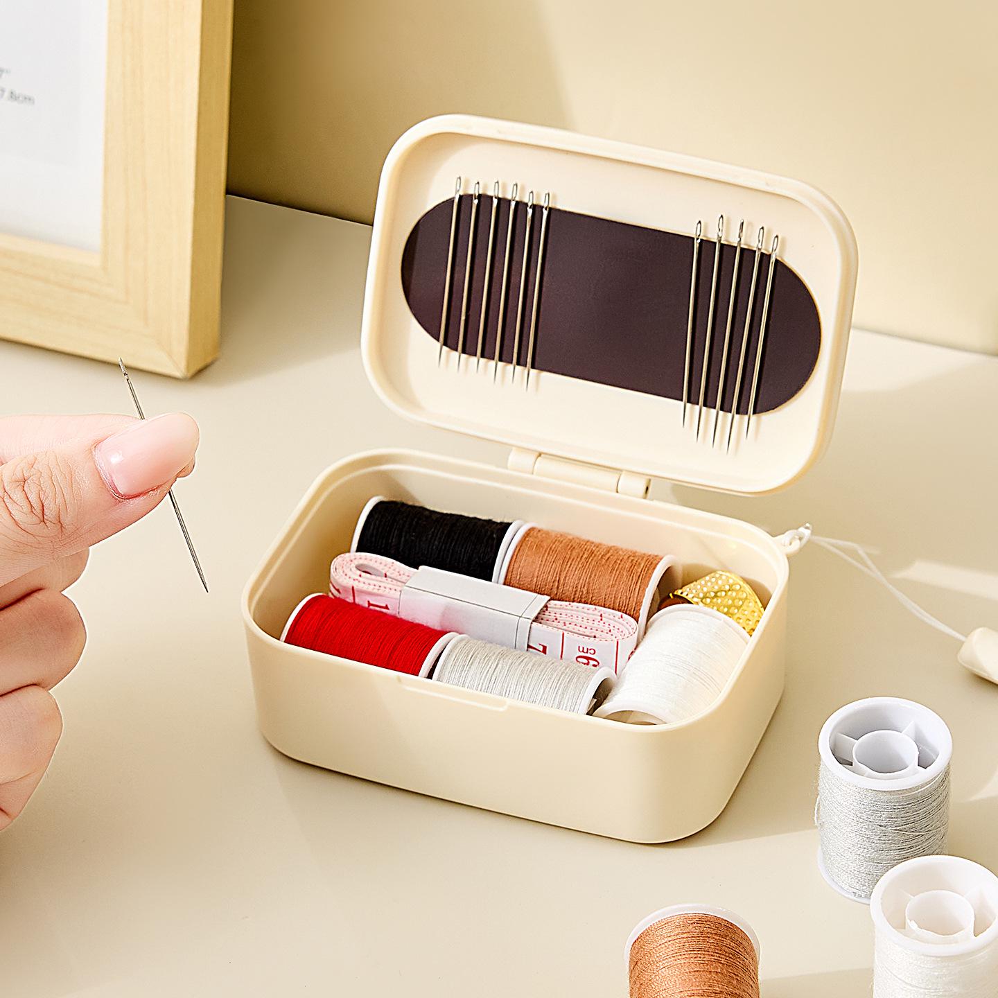 

Портативный магнитный швейный набор: Коробка для хранения иголок и ниток для общежитий и студентов розовый