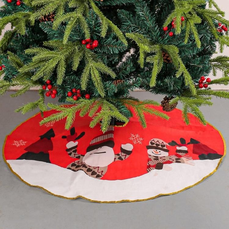 Decorative Christmas Tree Skirt Practical Fabric Christmas Tree Skirt with Golden Edged Detailing for Celebration