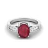 8X6MM Oval Ruby 925 Sterling Silver Solitaire Side Stone Dainty Anniversary Wedding Women Ring