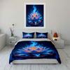 "Glowing Blue Lotus on Wooden Base" Print Bedding Set Duvet Cover Pillowcases (1* Duvet Cover 2* Pillowcases Do Not Include Comforter)