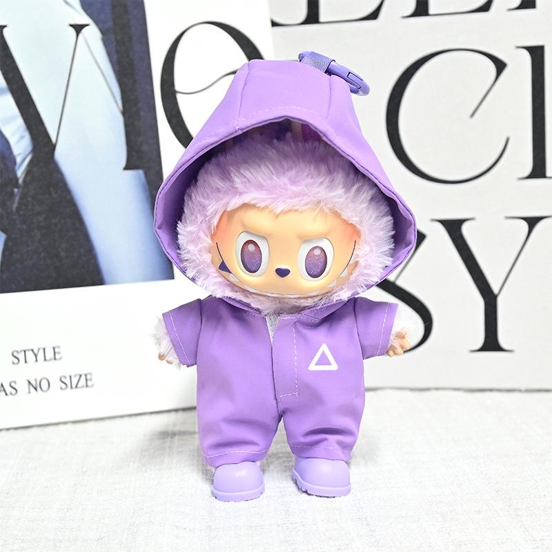 17cm Labubu Doll Jumpsuit Windbreaker with Hood