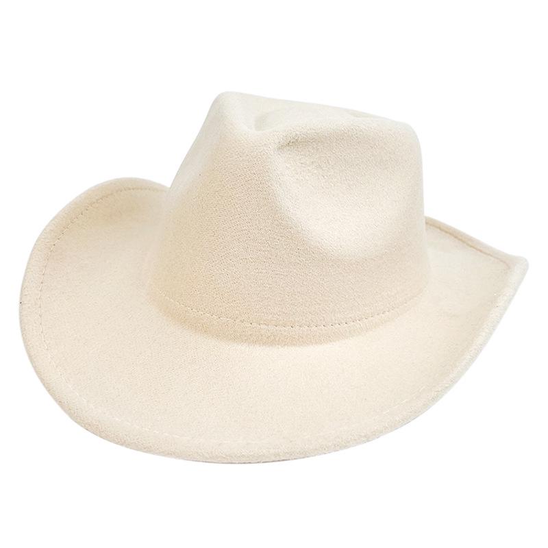 Populární klobouk Fedora z vlněné plsti - Přizpůsobitelný retro britský jazzový styl s jednobarevnou barvou a širokou srolovanou krempou