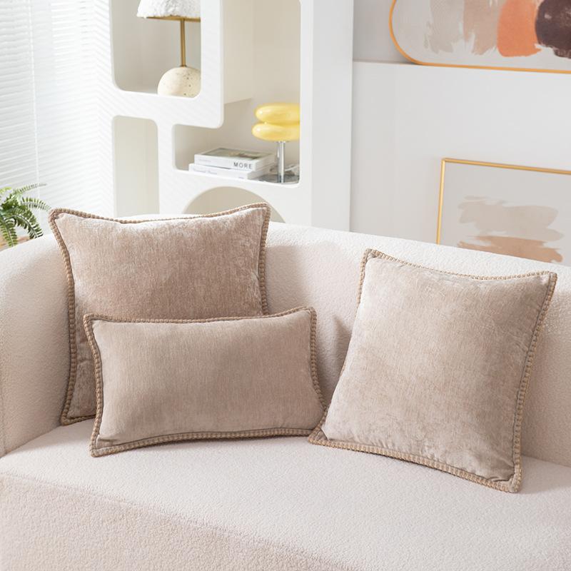 Fashion Nordic Simple Green Chenille Pillowcase Hemp Rope Woven Living Room Sofa Pillow Bedroom Bedside Pillow Cushion Wholesale