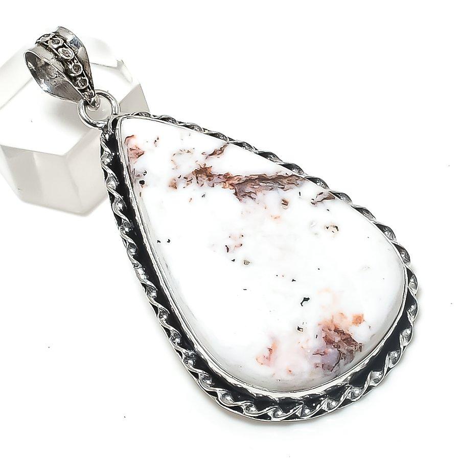 Wild Horse Gemstone Handmade 925 Sterling Silver Jewelry Pendant 2.44" g3B90