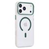 For iPhone 17 Pro Max Case Compatible with MagSafe PC+TPU Clear Phone Cover with Diamond Texture Lens Frame