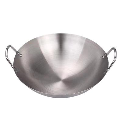 Zi Jin He Shi 55cm Nerezová pánev Wok se dvěma rukojeťmi
