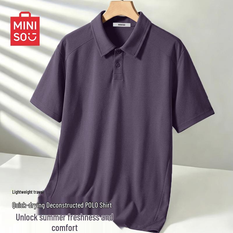 MINISO Men s Quick-Dry Cool-Touch Short Sleeve Polo Shirt L