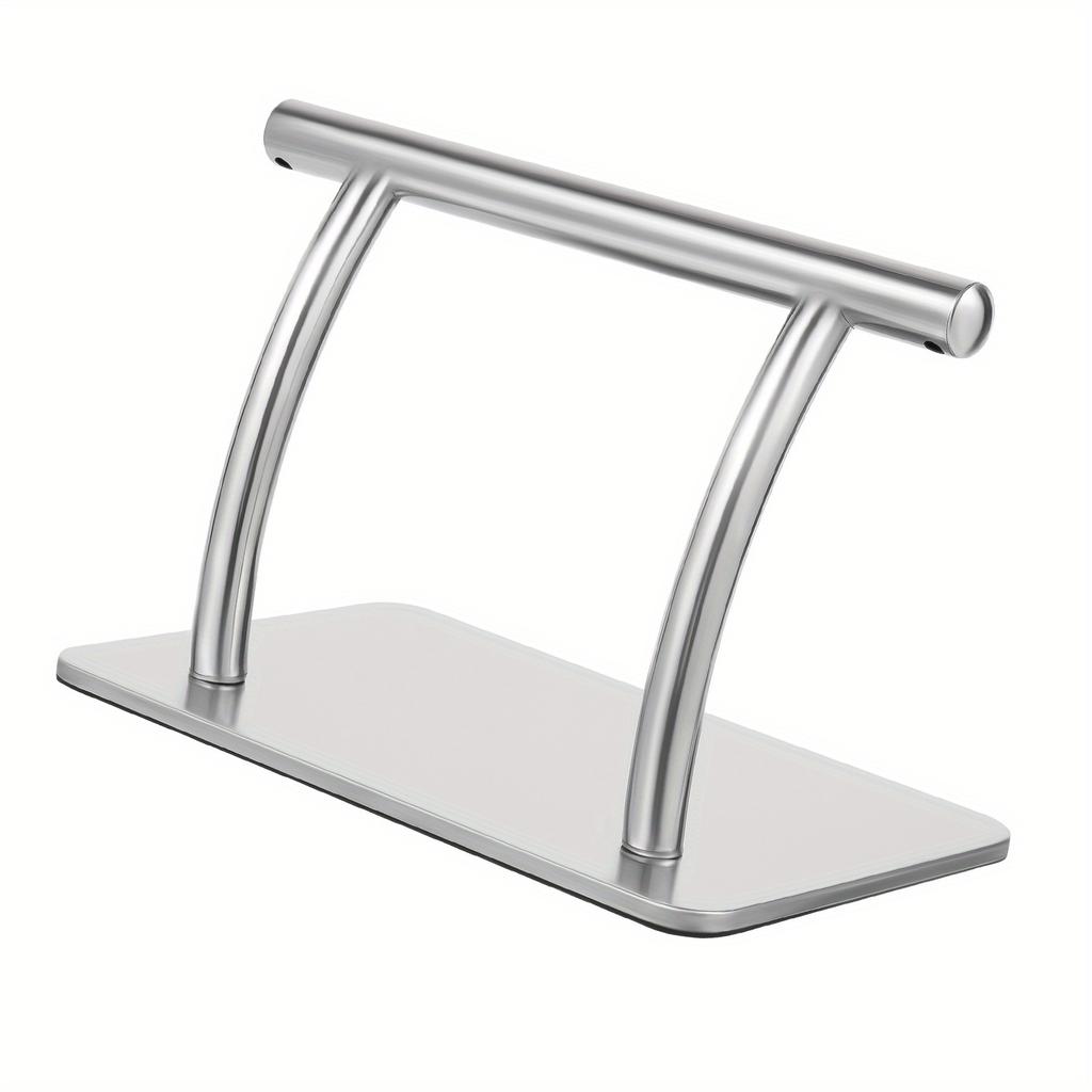 Stainless Steel Footrest – Ergonomic Salon & Home Foot Rest with Anti-Slip Base – 201 Stainless Steel – Silver