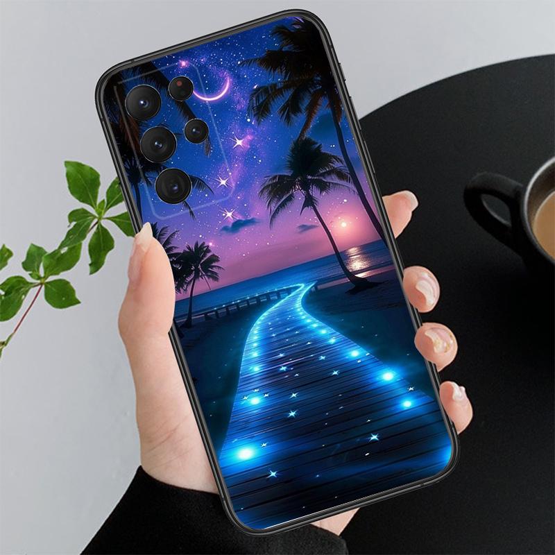 

Phone Case For Samsung A55 A16 A56 A36 A35 A15 A53 A54 A33 A34 A25 A05S A52 A52S A14 A26 A71 Moonlight Beach Scenery A53 5G
