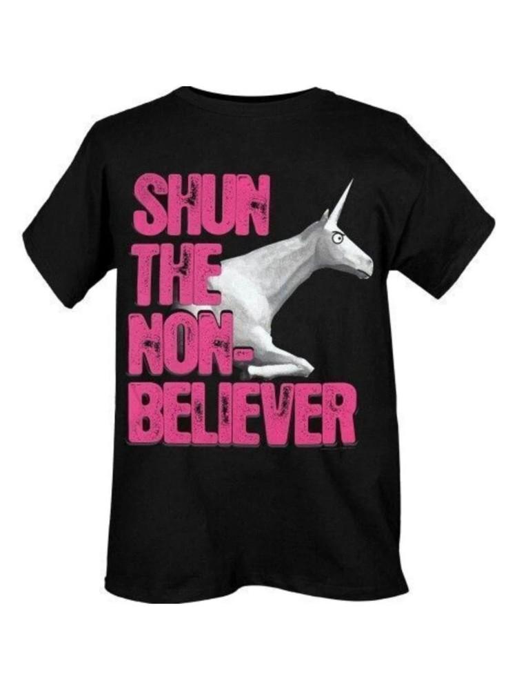 

Charlie The Unicorn T-Shirt Shun The Non Believer Ring Ring Hello, S-3XL100% Cot M