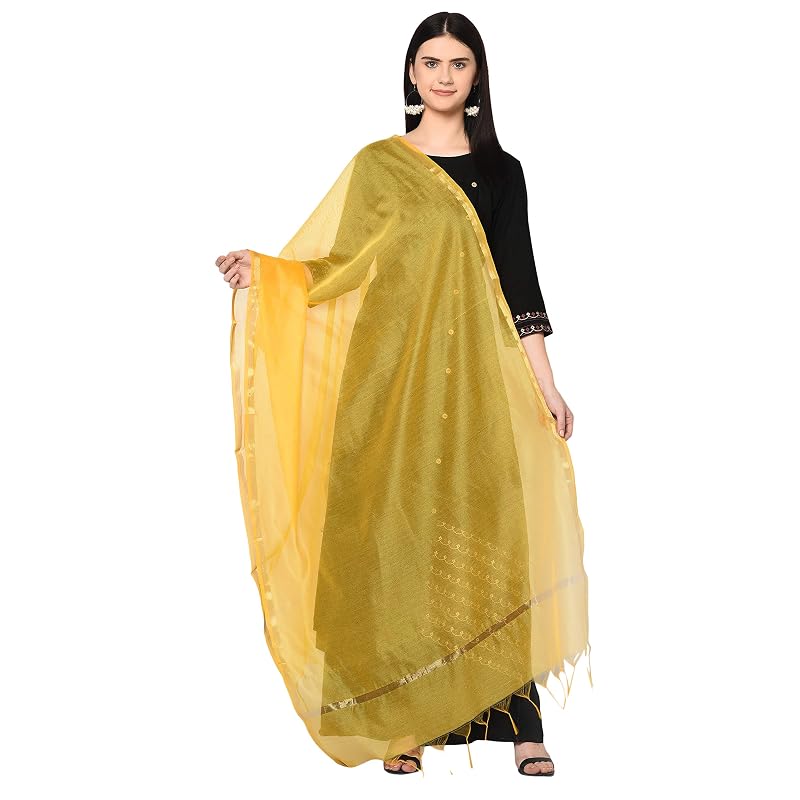 Weavers Villa Women' Banarasi Poly Silk Plain Dupatta (,. Meters)
