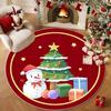 60/80CM Santa Claus Round Christmas Rug Anti-Slip Xmas Floor Mat  for Bedroom Living Room